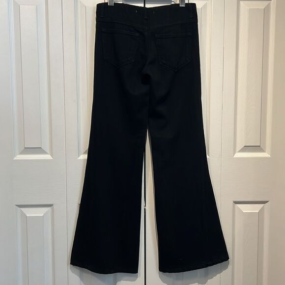 J Brand Black Flare‎ Asymmetrical Seam Cotton Jeans Pants Size 25 - Picture 5 of 11